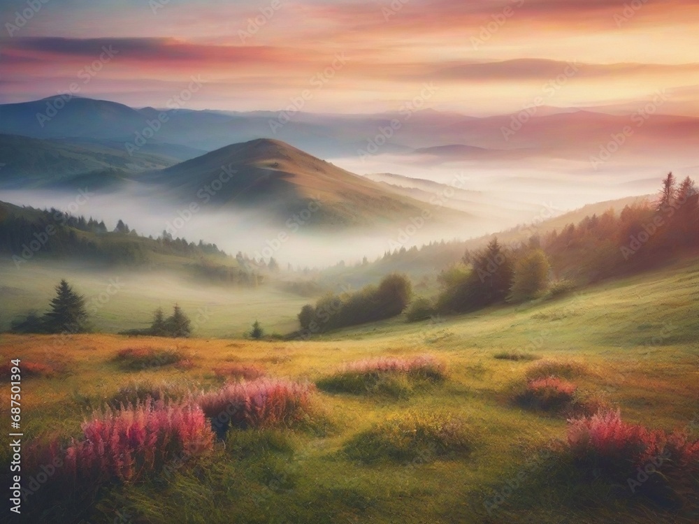 Fototapeta premium sunrise over the mountains