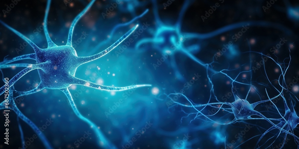 Neurons with dendrites in the nervous system in flicker light