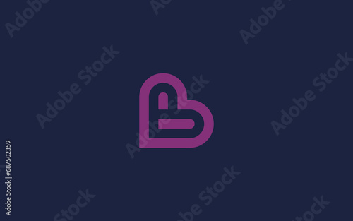 Letter b with heart logo icon design vector design template inspiration