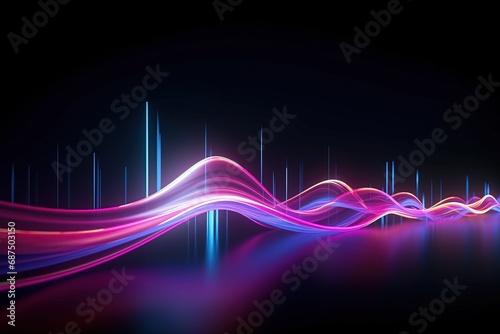 Cyber Motion Pink Blue Neon Fantasy Speeding Lights Abstract DataTransfer