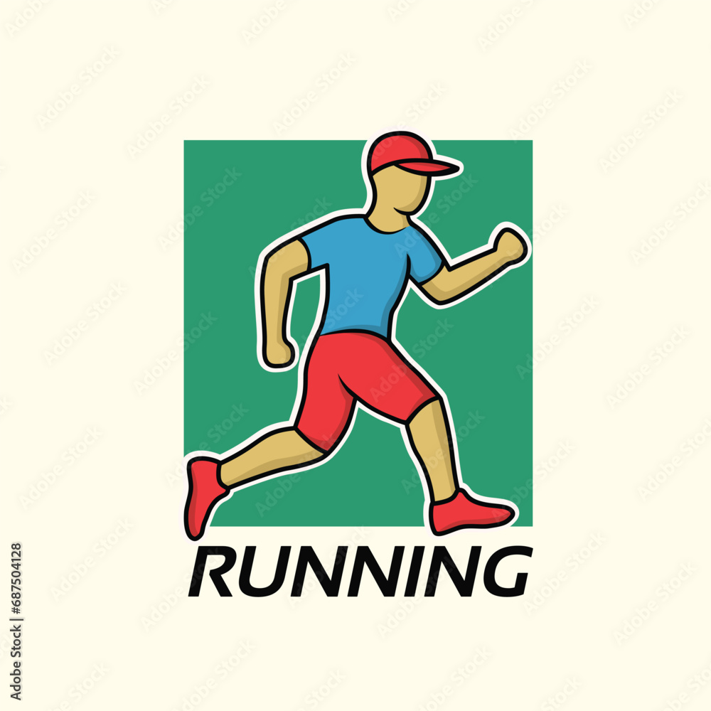 Run club logo. Vector illustration design