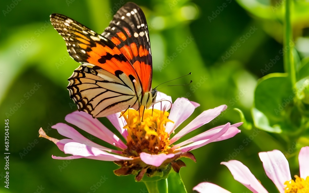 Macro closeup butterfly flora nature ai generative Macro closeup butterfly flora nature ai generative
