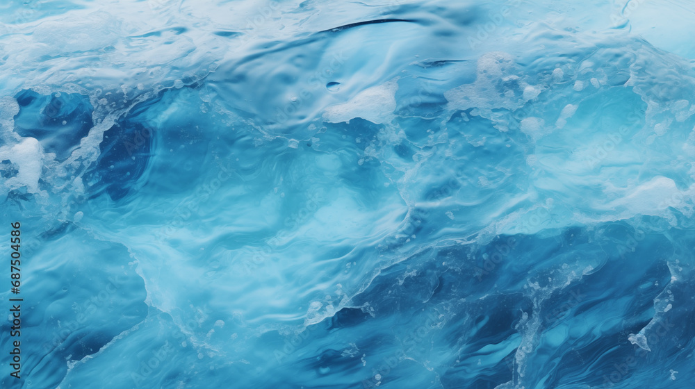 Interesting background of blue thick water-like liquid, ai generative 