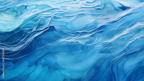 Interesting background of blue thick water-like liquid  ai generative 