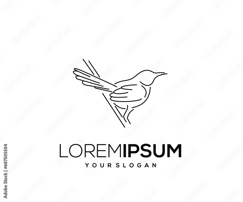 Single Line Bird Icon Single Line Bird Icon