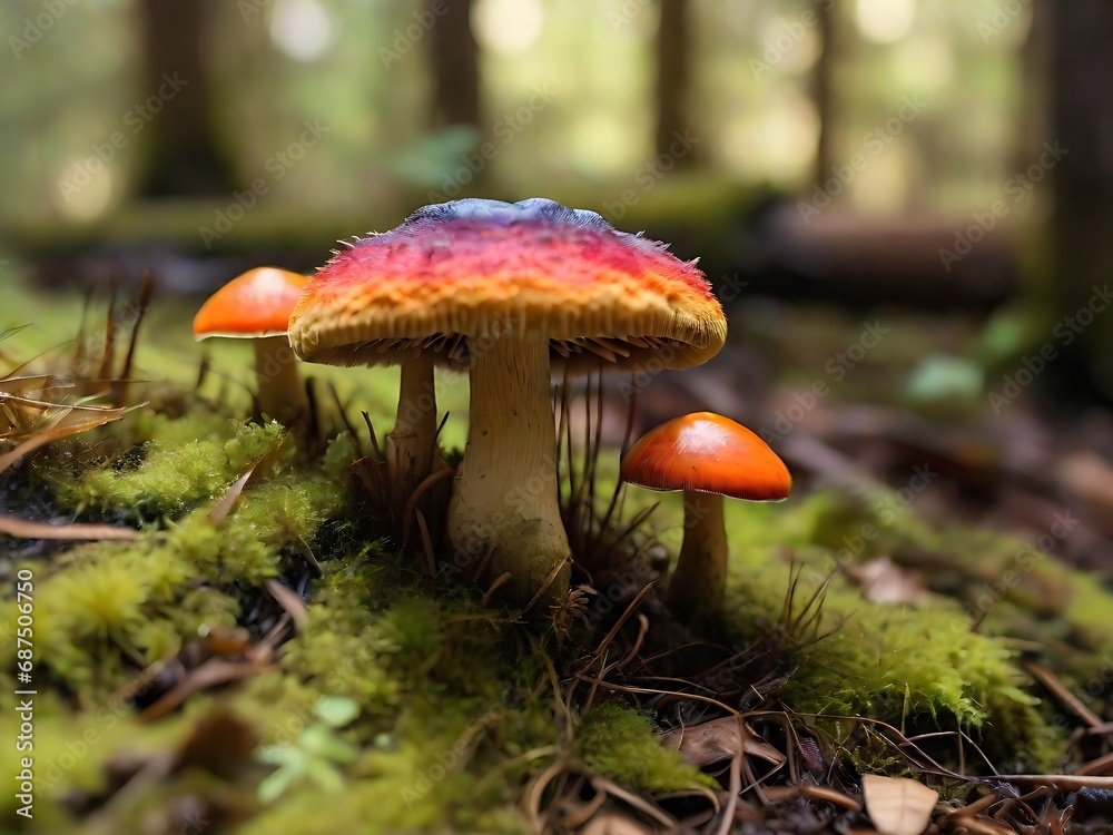 Mushroom in the forest, Clear Image,nature Background,Blur Background , Generative Ai Mushroom in the forest, Clear Image,nature Background,Blur Background , Generative Ai
