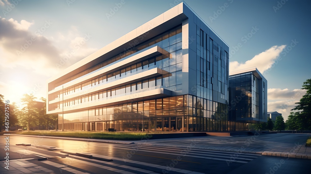 Modern office building : Generative AI Modern office building : Generative AI