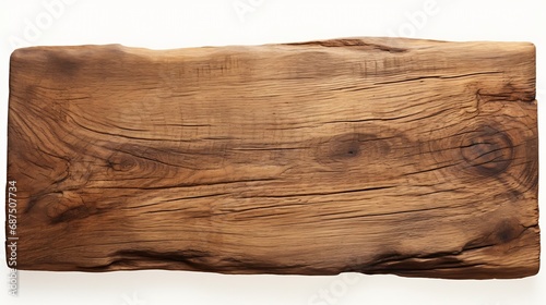 Oblong decorative wooden signboard made of natural wood : Generative AI