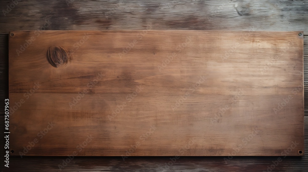 Wooden nameplate or sign board screwed on wall background. Front view of name plate : Generative AI Wooden nameplate or sign board screwed on wall background. Front view of name plate : Generative AI