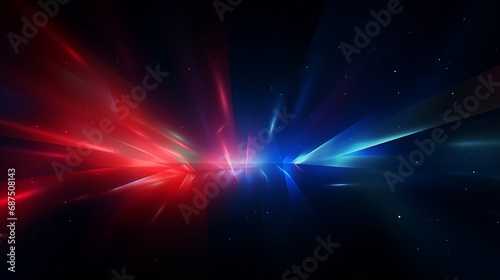 transparent red and blue light flare black background   Generative AI