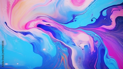 Colorful abstract painting background. Liquid marbling paint background. Fluid painting abstract texture. Intensive colorful mix of acrylic vibrant colors.   Generative AI
