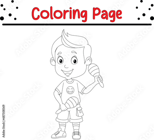 Cute boy coloring page