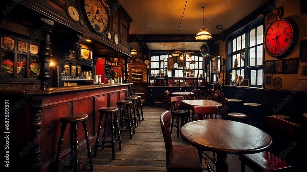 Obraz premium classic irish pub. generative AI illustration.