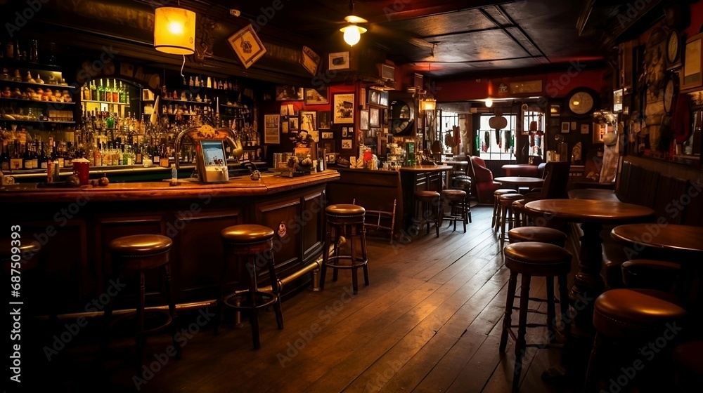 classic irish pub. generative AI illustration. classic irish pub. generative AI illustration.