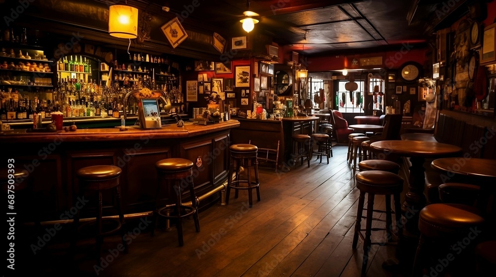 classic irish pub. generative AI illustration.