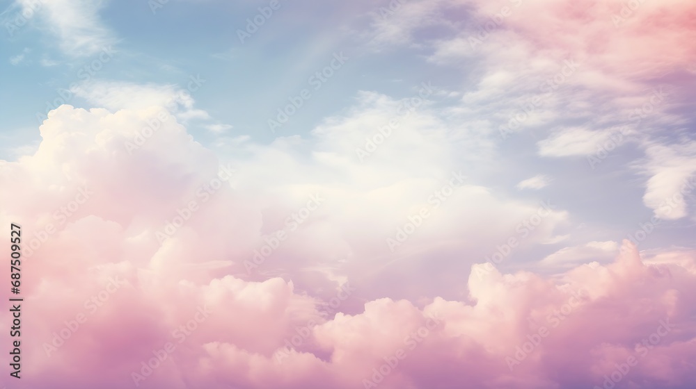 sky and soft cloud with pastel color filter and grunge texture, nature abstract background : Generative AI