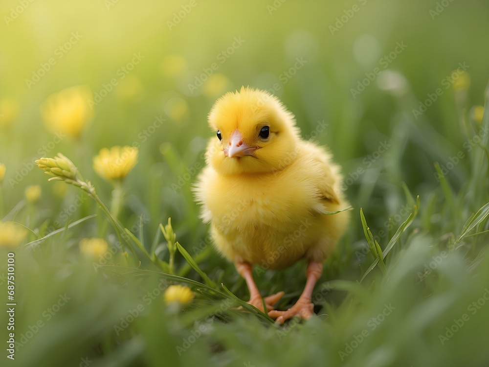 Chick in grass