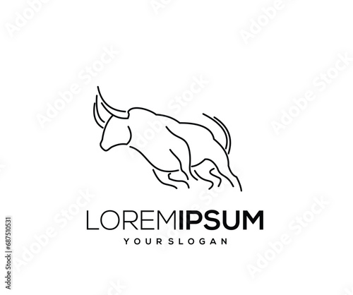 Single Line Bull Mascot