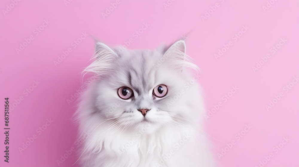 portrait of fluffy cat in minimalism style : Generative AI portrait of fluffy cat in minimalism style : Generative AI