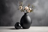 Sophisticated Black Vase on Marble Background