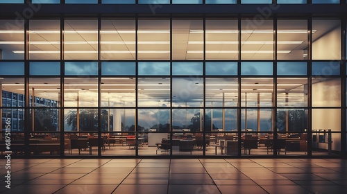 image of windows in morden office building : Generative AI photo