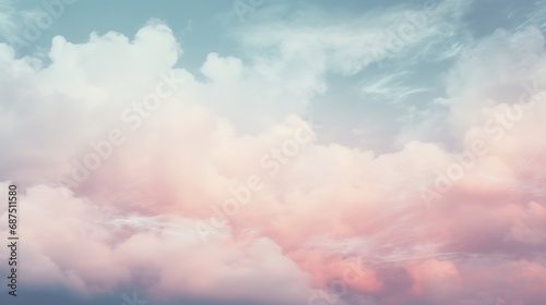 sky and soft cloud with pastel color filter and grunge texture, nature abstract background : Generative AI