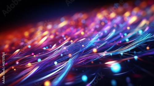 Abstract fiber optics background, Bright color : Generative AI © Generative AI
