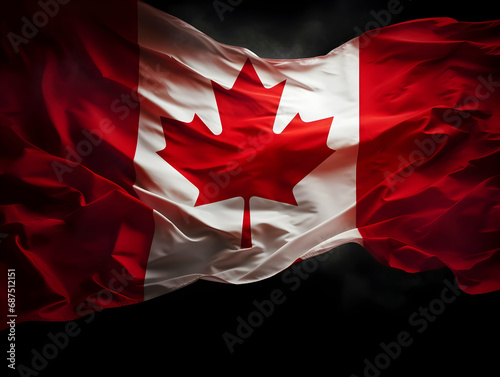 Canada national flag background, Canadian flag weaving made by silk cloth fabric, Canada background, ai generated image