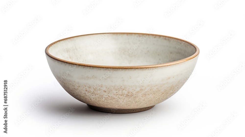 empty bowl isolated on white background : Generative AI empty bowl isolated on white background : Generative AI