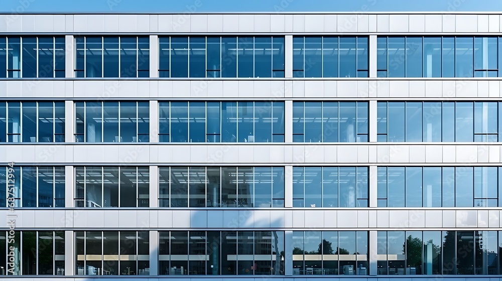 image of windows in morden office building : Generative AI