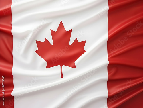 Canada national flag background, Canadian flag weaving made by silk cloth fabric, Canada background, ai generated image