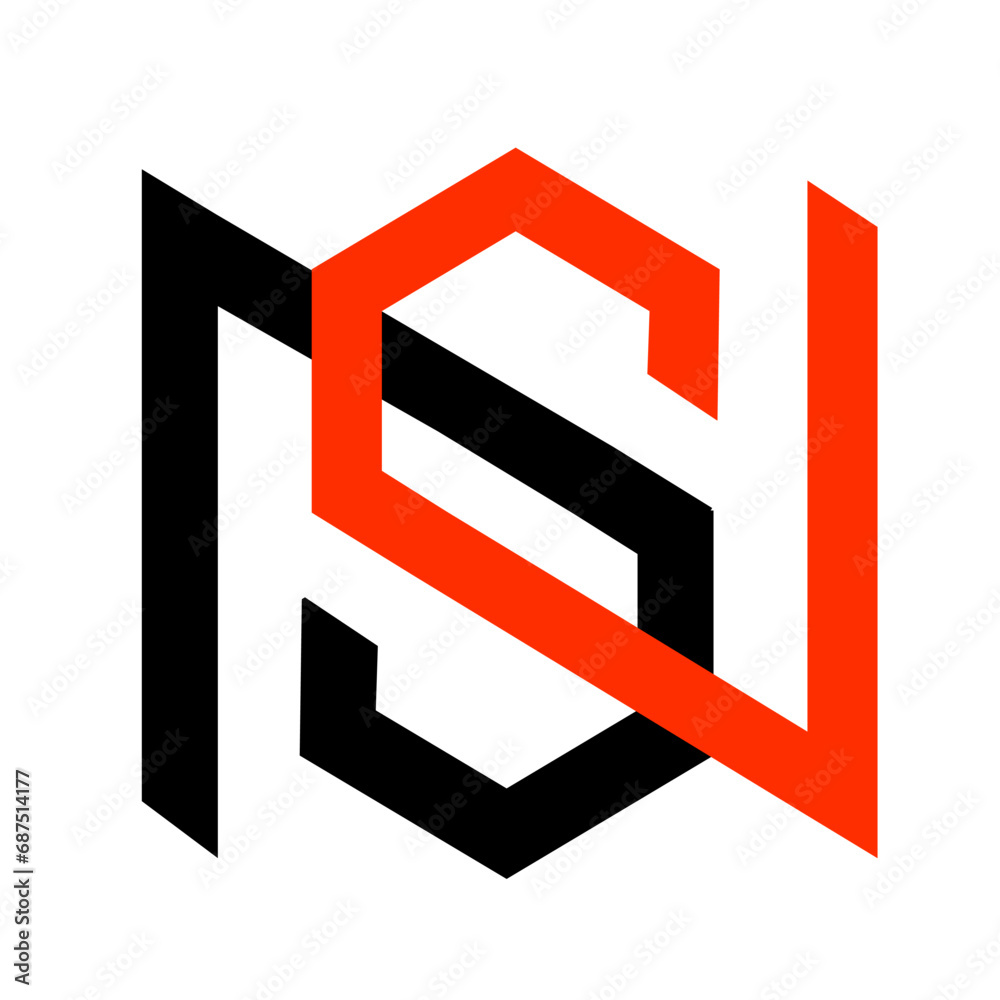 Geometric abstract NS letter logo concept Geometric abstract NS letter logo concept