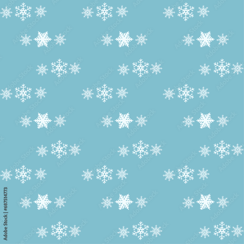 Christmas pattern with snowflakes on a blue background Christmas pattern with snowflakes on a blue background
