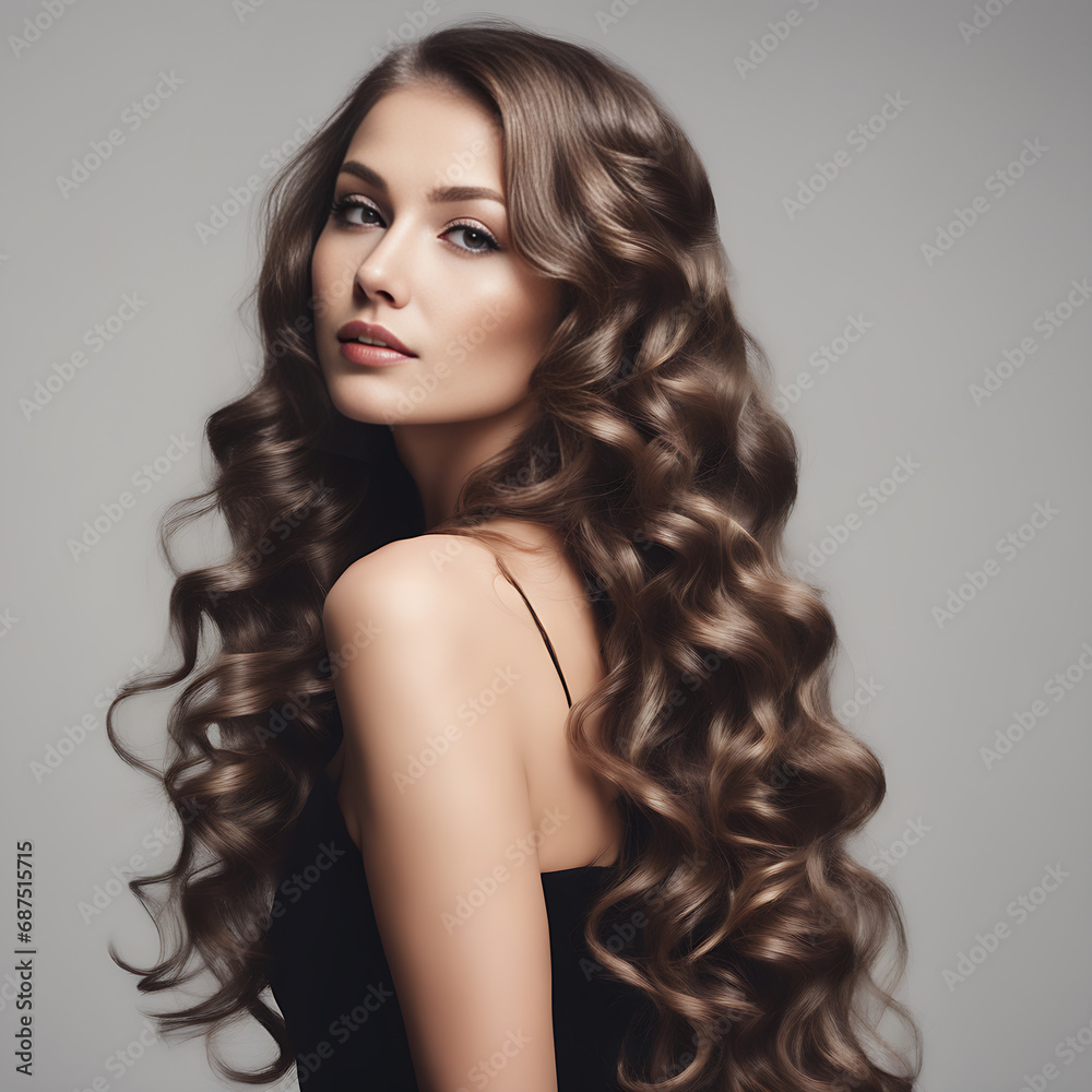 portrait of a woman with long hair portrait of a woman with long hair