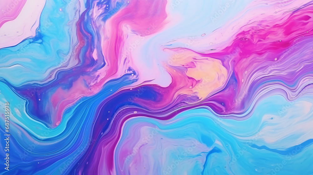 Colorful abstract painting background. Liquid marbling paint background. Fluid painting abstract texture. Intensive colorful mix of acrylic vibrant colors.