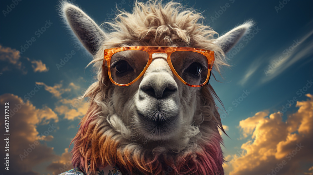 Business Llama with sunglasses. generative ai