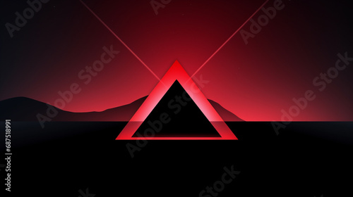 Red triangle frame background  geometric shapes background