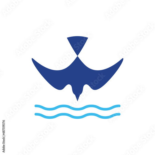 ocean bird seabird modern logo design graphic vector