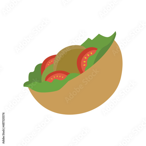 Stuffed Flatbread emoji vector symbol pita falafel