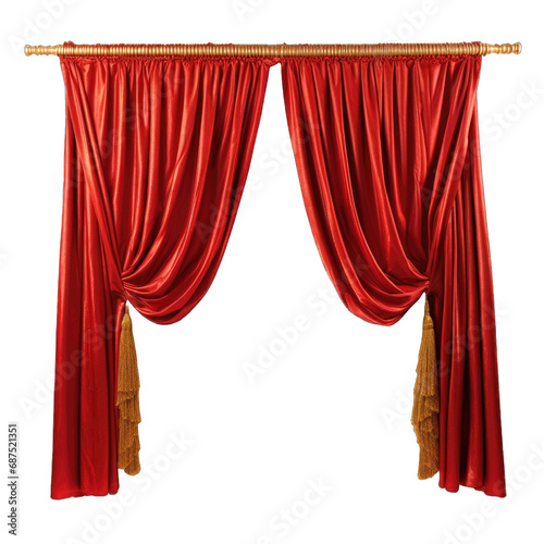 red curtain with curtains on a white background isolated on white background  party isolated png