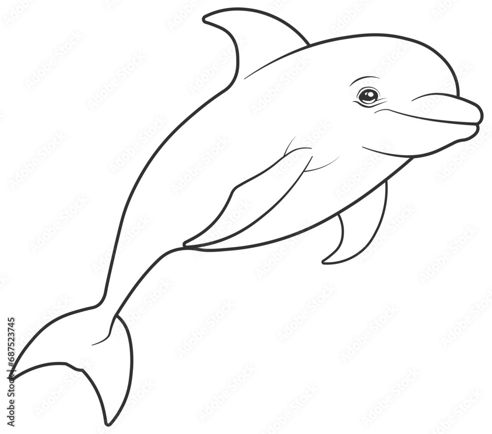 Obraz premium dolphin drawing without background