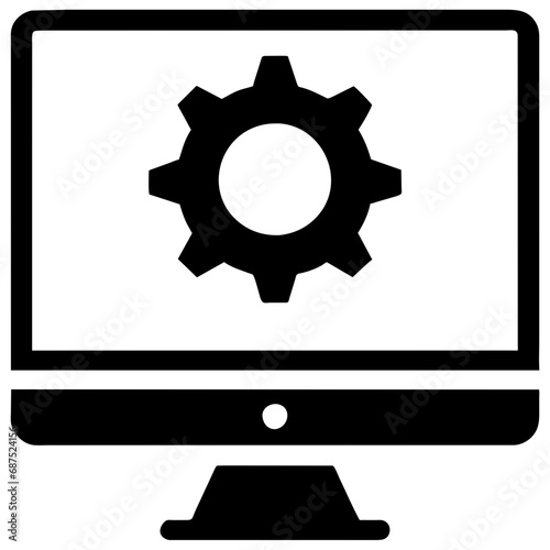 computer monitor with gears