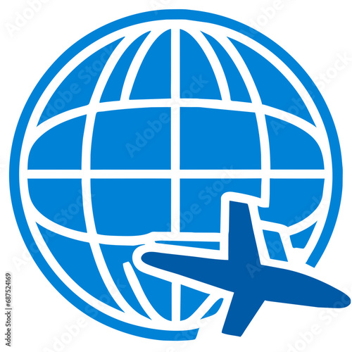 globe with airplane