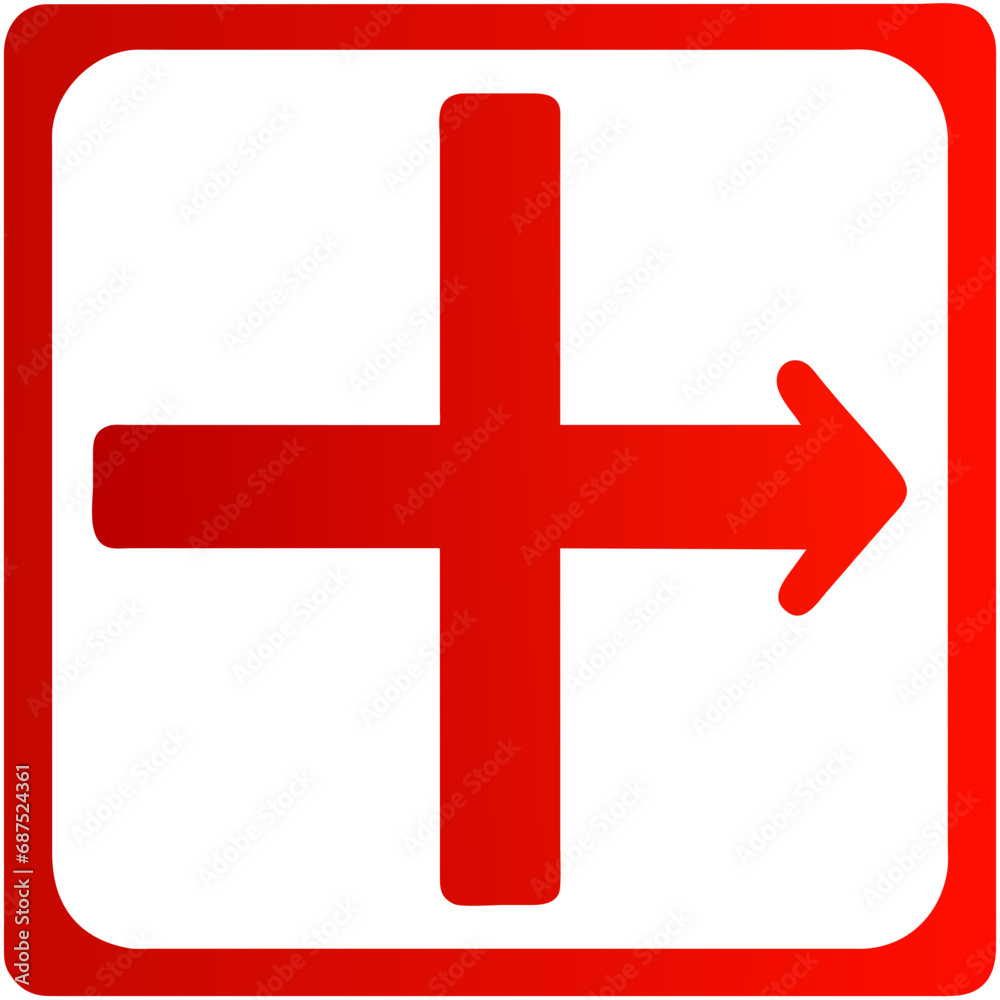 Obraz premium red cross isolated on white