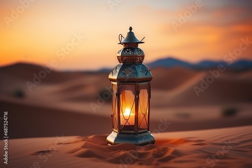 Ramadan Kareem Eid Mubarak Old Fashioned Royal Elegant Lamp. © Marcela Ruty Romero