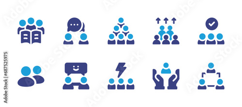 People icon set. Duotone color. Vector illustration. Containing person  team  brainstorm  conversation  population  humanity  student  people  group.