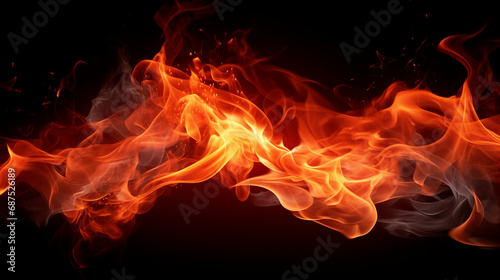 Fiery Passion Unleashed: Isolated Flames on White Background - A Captivating Image of Burning Intensity, Perfect for Heatwave Concepts and Blazing Energy Designs.