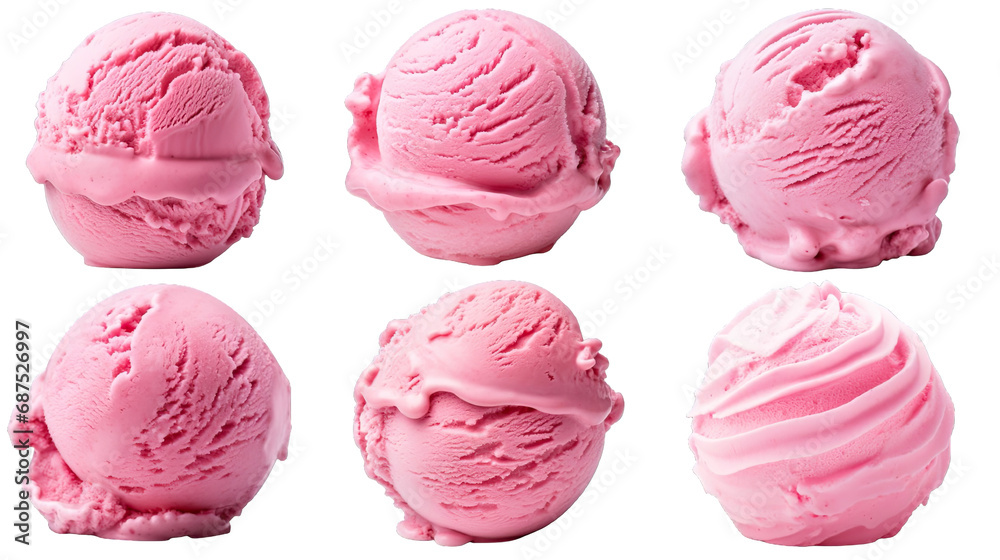 Collection of PNG. Strawberry ice cream ball isolated on a transparent background. Collection of PNG. Strawberry ice cream ball isolated on a transparent background.