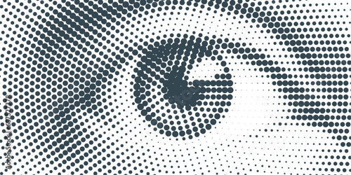 Human eye. Drawing from dots.Technology background.Vector illustration.