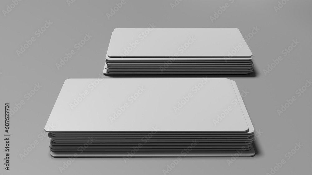 3D rendered Business card mock up with front and back. Empty mockup for Presentation on isolated Light Grey background 3D rendered Business card mock up with front and back. Empty mockup for Presentation on isolated Light Grey background